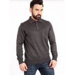 Mavimoure Erkek Düğmeli Ince Polo Yaka Yün Kazak - 3XL - Füme