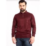 Mavimoure Erkek Düğmeli Ince Polo Yaka Yün Kazak - S - Bordo