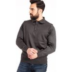 Mavimoure Erkek Düğmeli Ince Polo Yaka Yün Kazak - S - Füme