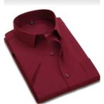 Mavimoure Erkek Klasik Kesim Kısa Kol Gömlek - 4XL - 03R-Bordo