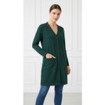 Mavimoure Kadın Anne Siyah Düğmeli Uzun Tunik Ince Penye Hırka - Yeşil - 2XL