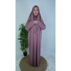 Mavira Moda Gül Kurusu Fermuarsız Pratik Namaz Elbisesi - 52 - 54
