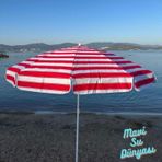 mavisudünyası Plaj Şemsiyesi (Pamuk Kumaş) Kırmızı Renk Deniz, Balkon, Bahçe (Bidonsuz) 2 Metre, 10 Telli