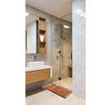 Mavitrend Ahşap Paspas Banyo Paspası Duşakabin Lavabo Kapı Önü Paspas 68x40 Cm Büyük Boy Kahverengi