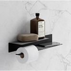 Mavitrend Dekoratif Metal Raflı Banyo Wc Kağıt Rulo Peçetelik Tuvalet Banyo Peçete Askısı Siyah