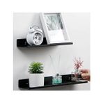 Mavitrend Metal Siyah Duvar Rafı Mutfak Banyo Oda Rafı 20 Cm 30 Cm 40 Cm 3 Lü Paket