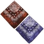 Mawjom Kadın-Erkek-Bandana-Saç Bandı-Mendil Çok Yönlü Kovboy-Eşarp Yaz-Kış-Dış Mekan için, Kahve+mavi, Medium