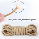 Mawrond 120 cm Extra Sağlam Yuvarlak, Fitilli Bağcık, Bot Bağcığı, (1 Çift, Çöl Bej)