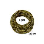Mawrond 2 ÇİFT-120 cm, Sarı ve Siyah Renkte, Extra Sağlam,Kalın, Fitilli Yuvarlak Bot, Ayakkabı Bağcığı