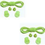Mawrond 2 Çift, Yuvarlak, Akıllı, Kilitle, Tak-Bırak, Elastik Bot, Spor Ayakkabı Bağcığı, 100 cm - Neon Yeşili