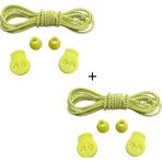 Mawrond 2 Çift, Yuvarlak, Akıllı, Kilitle, Tak-Bırak, Elastik Bot, Spor Ayakkabı Bağcığı, 100 cm - Sarı - Sarı