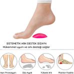 Mawrond Pes Planus( Düz Tabanlık)İçin Pembe, Ayak Ark Doldurucu, Yapışkanlı Silikon Ark Takviyesi( 1 Çift/ Sağ+Sol Ayak)