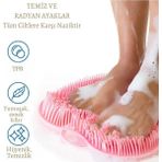 Mawrond Vantuzlu Banyo Fırçası Masaj Pedi Sırt Ayak Kesesi Yıkama Aleti 1 Adet Açık Pembe TPR