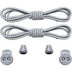 Mawrond Yuvarlak, Akıllı, Kilitle, Tak-Bırak, Elastik Bot, Spor Ayakkabı Bağcığı, 100 Cm, (1 Çift Çizgili Gri) - Açık Gri