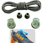 Mawrond Yuvarlak, Akıllı, Kilitle, Tak-Bırak, Elastik Bot, Spor Ayakkabı Bağcığı, 100 Cm, 1 Çift - Haki