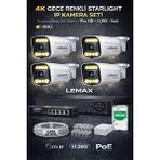 Maxcam 4 Kameralı 4K 1440P Full Hd Sesli Poe Ip Kamera Sistemi – Gece Renkli Ultra Hd Güvenlik Seti