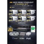 maxcam 6 Kameralı 4K 1440P Full HD PoE IP Kamera Sistemi – Gece Renkli Ultra HD Güvenlik Kamera Seti
