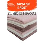 MaxClean 5'li Sil Geç Iz Bırakmaz Mikrofiber Temizlik Bezi Kahve Tonları 30x30