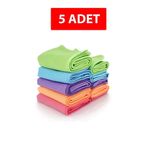 MaxClean Mikrofiber Cam Bezi 5'li Baklava Desen Karışık Renk 40x40 Cm