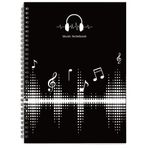 MAXCURY Boş Notalar Kompozisyon El Yazması Personel Kağıt Sanat Müzik Defter Siyah 100 Sayfa 26x19 cm (DJ)