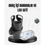 Maxdora Araç Içi Düzen ve Ambiyans Seti Çift Bardak Tutucu + LED Işık - MX002U-7JJVI1