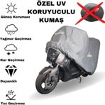 Maxdurable Kanuni Moped Turbo Sport Topcasesiz Motor Brandası Miflonlu Su Geçirmez Uv Korumalı