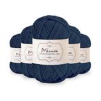 Maxee 250 g (5 x 50 g) el örgü ipliği, pamuk karışımı, örgü için pamuk, el işi ve el sanatları, örgü başları için pamuk iplik, şal, kazak ve örgü severler için