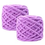 Maxee Kalın yün iplik, 180 g (90 g x 2), yakl. 130 m, süper yumuşak örgü, kaba örgü, yumuşak yün iplik, battaniye için tığ işi için, şal, şapka, battaniye, süs yastığı dokuma için mükemmel, 13 açık mor