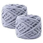 Maxee Kalın yün iplik 180 g (90 g x 2), yakl. 130 m, süper yumuşak örgü, kaba örgü yumuşak yün iplik, battaniye için tığ işi, şal, bere, battaniye, süs yastığı örmek için mükemmel, duman grisi 21