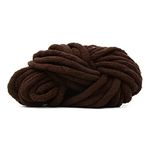 Maxee Kalın yün iplik 250 g, hacimli kol örgüsü yün, yumuşak kol örgüsü, XXL kaba örgü, yumuşak yün iplik, battaniye için tığ işi, evcil hayvan yuvası, örtü, süs yastığı - 23 kahverengi