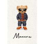 Maxens: Cahier personnalisé avec prénom Maxens | Cadeau d'anniversaire pour enfant, garçon, homme, copain ... | Nounours | 110 pages lignée, Petit Format 6x9 pouces (15,24 x 22,86 cm)