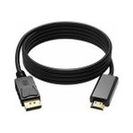 MAXGO 2077 Displayport To HDMI Kablo Display Port Çevirici Dönüştürücü Mini Adaptör 1.8 M - Siyah
