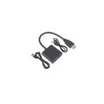 MAXGO 2114 Hdmi To Vga Çevirici Dönüştürücü Kablosu Micro Usb Güç Siyah Hdmı