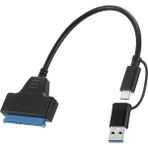 Maxgo 3151 Type-C USB Sata 3.0 2.5 3.5 Inç SSD HDD Harddisk Çevirici Dönüştürücü Kablosu - Siyah