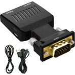 Maxgo VGA To HDMI Çevirici Dönüştürücü Siyah Renk HDMI Bağlantı Uyumlu