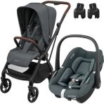 Maxi-Cosi Leona2-Pebble S Tek Elle Katlanabilen Ultra Kompakt Çift Yönlü Seyahat Sistem Bebek Arabası Graphite