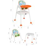 Maxi Taxi Baby Feeding 3in1 Çalışma Masalı Mama Sandalyesi - Turuncu
