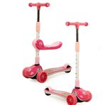 Maxi Taxi Pembe Zoomy Oturaklı Işıklı Katlanabilir Scooter