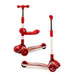 Maxi Taxi Zoomy Oturaklı Işıklı Katlanabilir Kırmızı Çocuk Scooter