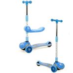Maxi Taxi Zoomy Oturaklı Işıklı Katlanabilir Mavi Çocuk Scooter