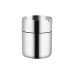 MaxiFlow Dekoratif Paslanmaz Çelik Küllük 9 cm Yuvarlak Metal Hazneli Gri Renk