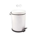 Maxiflow RKN GRUP Pedallı Beyaz Çöp Kovası 5 Litre Paslanmaz Çelik Ev Ofis Banyo Mutfak Balkon Çöp Kovası 5 Lt