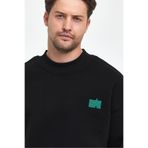 MAXIMILLIAN Erkek Boğazlı Nakışlı Oversize Sweatshirt SİYAH