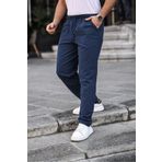 MAXIMILLIAN Lacivert Renk Erkek Yazlık Keten Karışımı Relaxed Pantolon