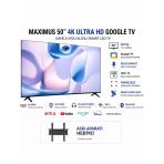 Maxımus 50'' 127 Ekran Uha 50 M9p Uydu Alıcılı Google Tv + Duvar Askı Aparatı