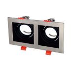 Maxled MX-2038 Sıva Altı GU-10 Duylu İkili Saten Siyah Dekoratif Spot Kasa
