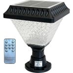 Maxled MX-9012 Solar Bahçe Armatürü | 30W Kumandalı 4 Işık Renkli Güneş Enerjili Dış Mekan Aydınlatma - Siyah