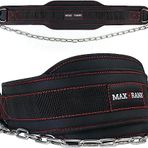 MAXRANK Halter için Daldırma Kemeri - 550 lb Ağırlık Kapasitesi Çekme Kemeri 42''Zincir, Neopren Bel Daldırma Kemeri Ağırlık Kaldırma, Spor Salonu, Çömelme, Egzersiz, Fitness, Crossfit, Erkekler ve