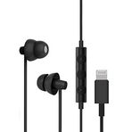 MAXROCK Aydınlatma Kulaklığı, Uyku Kulaklığı, Lightning Bağlantılı, Uyku Kulaklığı, iPhone X/XS/XS Max/XR iPhone 8 iPhone 7/7 Plus Apple iOS için, Mikrofonlu ve Uzaktan Kumandalı (Siyah)