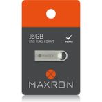 Maxron 16 GB Flash Bellek Metal Gövde Ömür Boyu Garantili Güvenli USB Bellek Data Traveler - Gri